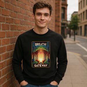 Breath Is the Gateway Crewneck — meditation wear, organic cotton