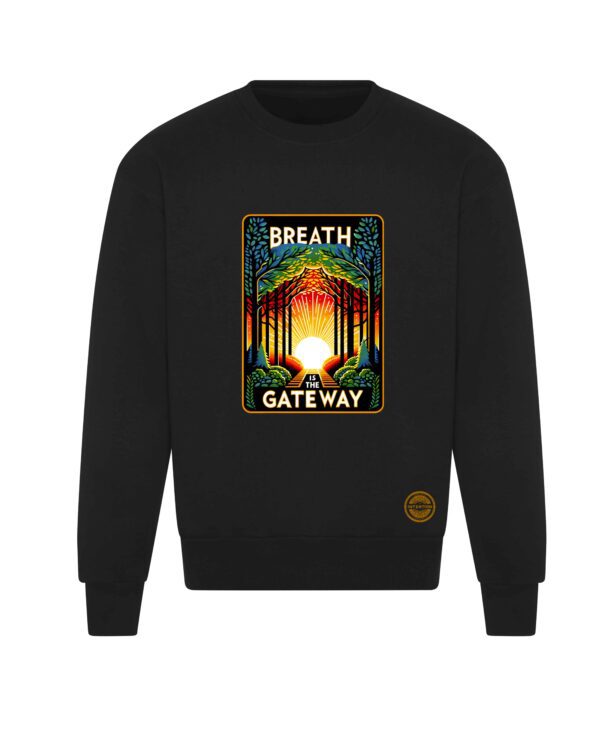 Bluza premium oversize 440 g „Breath is the Gateway” - Vibes Goods