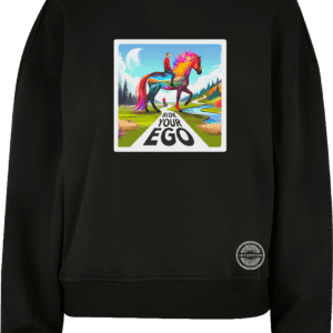 Krótka bluza damska oversize 300 g „Ride Your Ego” - Vibes Goods