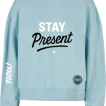 Koszulka damska oversize 300 g „Stay Present” - Vibes Goods