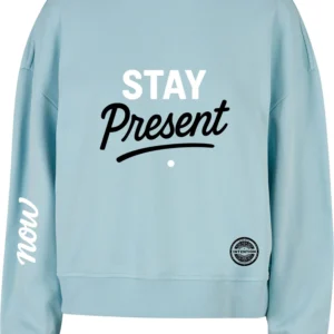 Koszulka damska oversize 300 g „Stay Present” - Vibes Goods