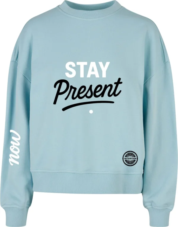 Koszulka damska oversize 300 g „Stay Present” - Vibes Goods