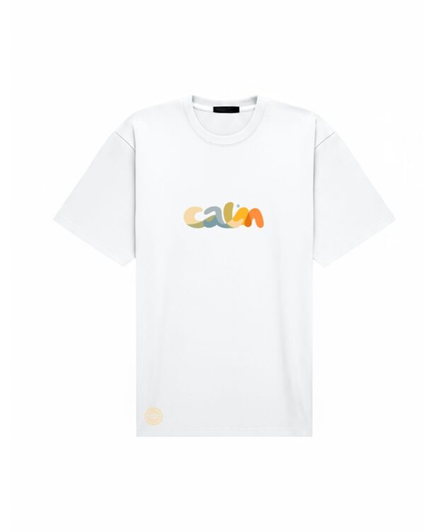 CALM spokoj ovesize biały Koszulka oversize „stayCALM / CALM” unisex - Vibes Goods