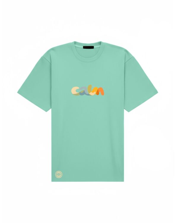 CALM spokoj ovesize mięta Koszulka oversize „stayCALM / CALM” unisex - Vibes Goods
