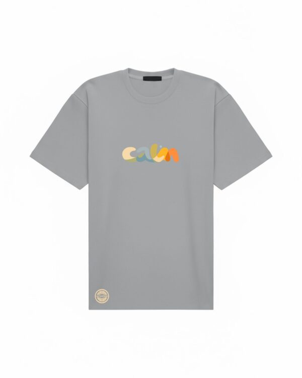 CALM spokoj ovesize szary Koszulka oversize „stayCALM / CALM” unisex - Vibes Goods